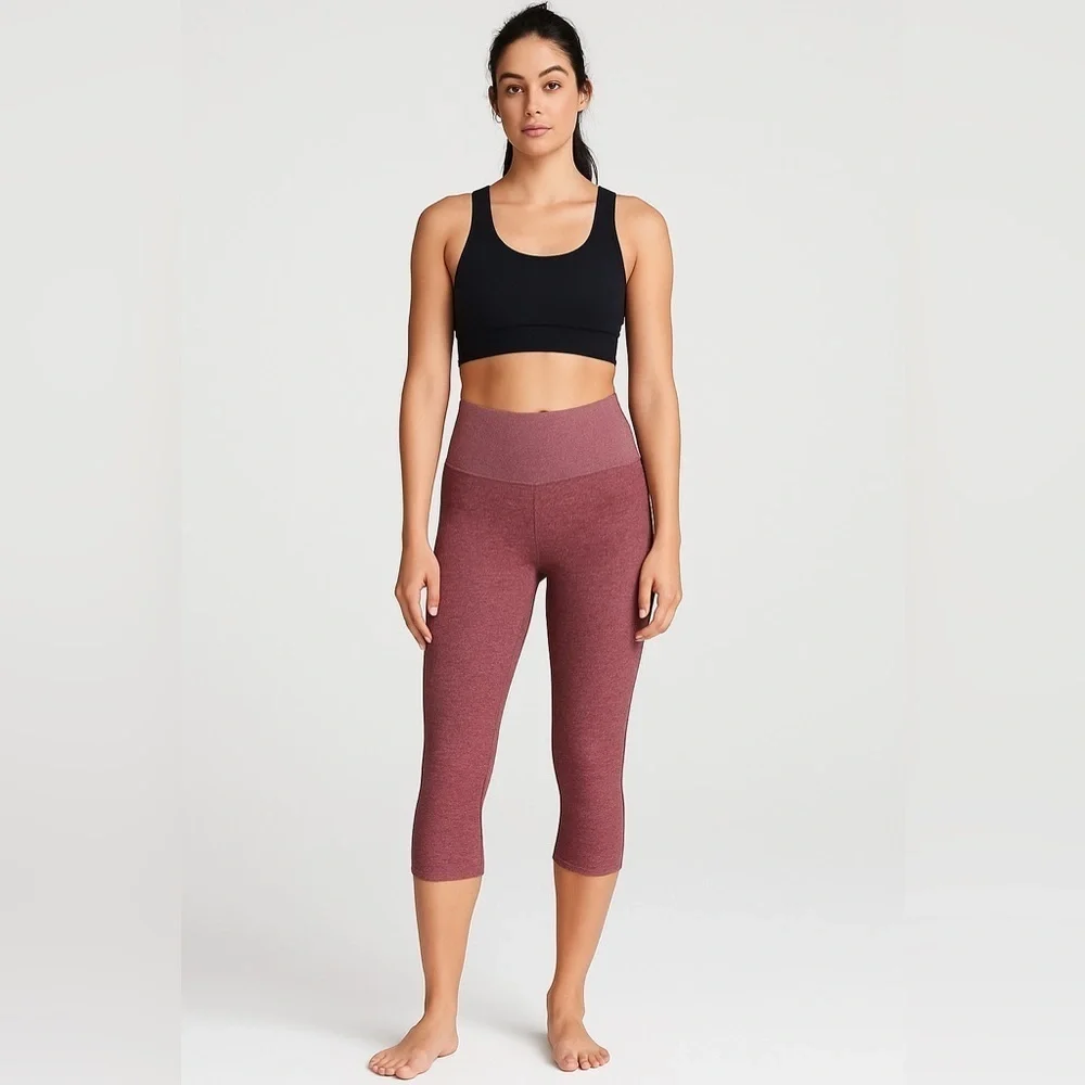 Alo Yoga High-Waist Seamless Leggings – Burgundy Heather (Size XS)